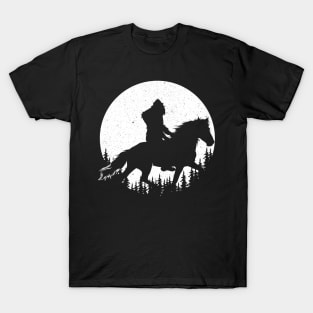 Bigfoot Riding Horse T-Shirt